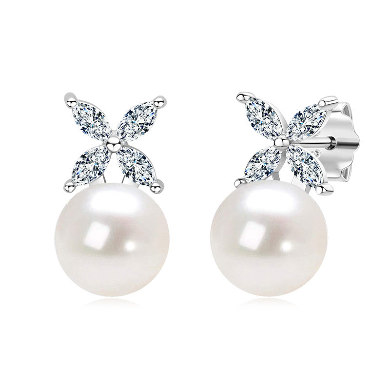 Temperament Wild Natural Freshwater Pearl Ear Studs