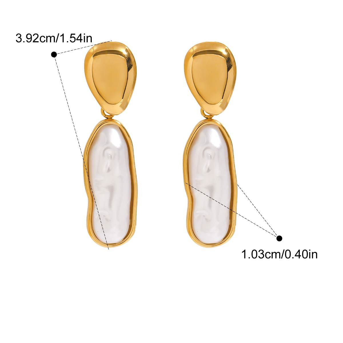 Titanium Steel Pearl Stud Earrings Light Luxury High Sense Ornament