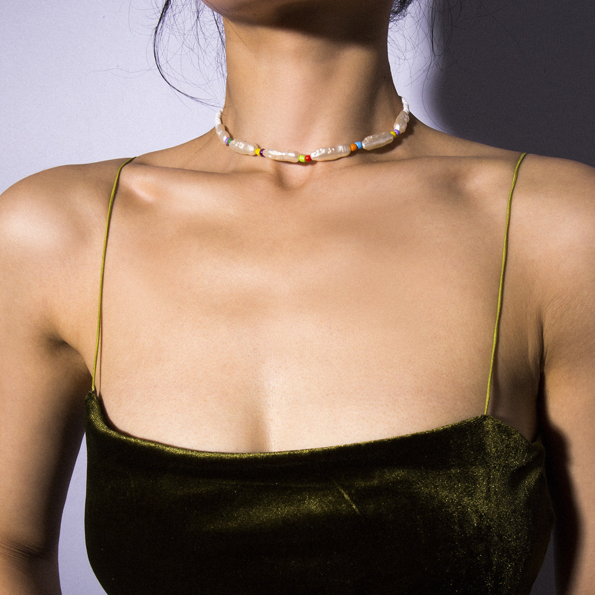 Geometric Pearl Necklace