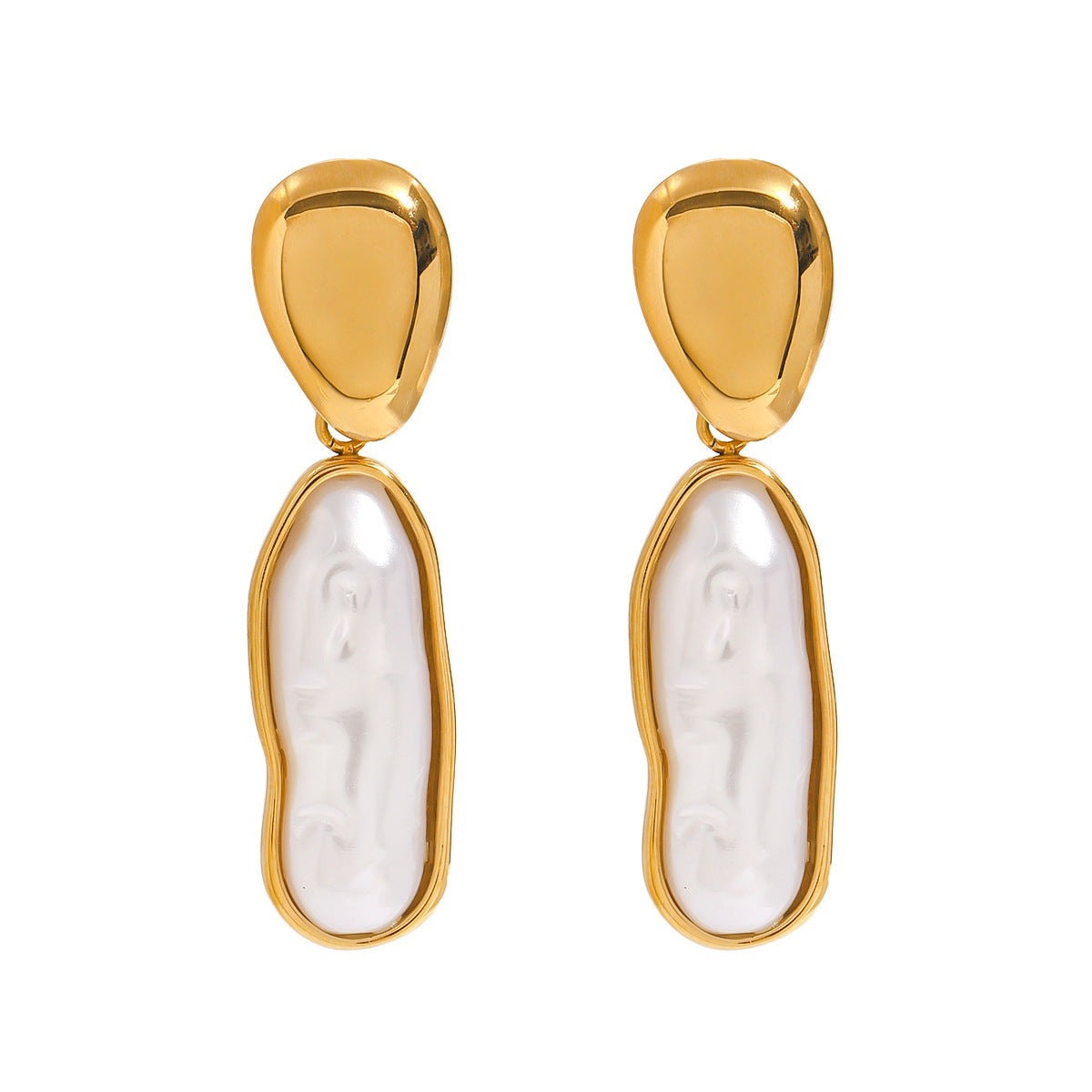 Titanium Steel Pearl Stud Earrings Light Luxury High Sense Ornament