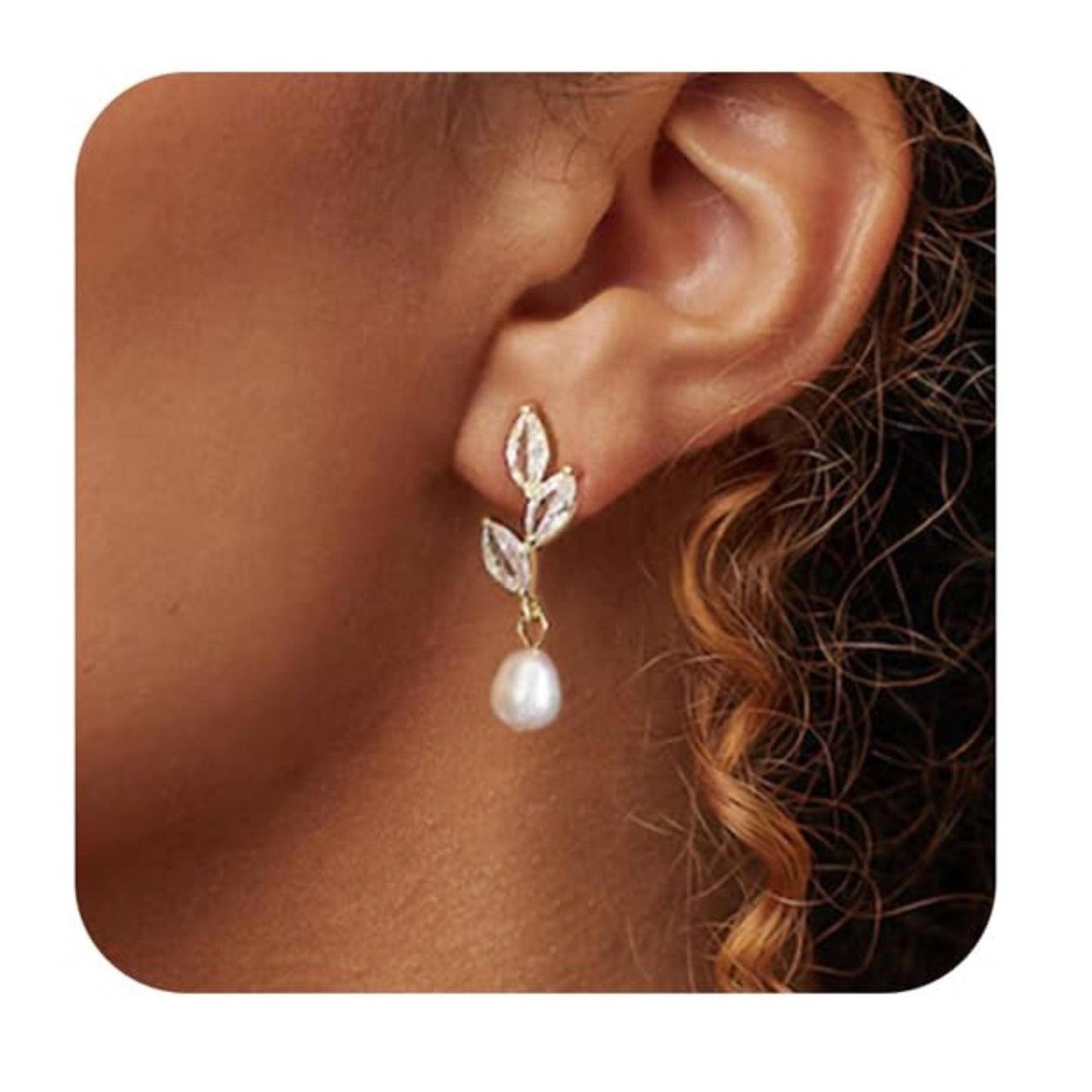 Real Gold Brass Electroplating France Vintage Pearl Earrings Suit