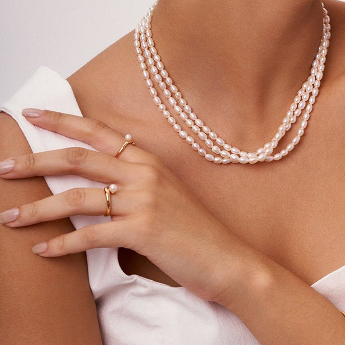 Stainless Steel Pearl Ring High-grade Ins Ring