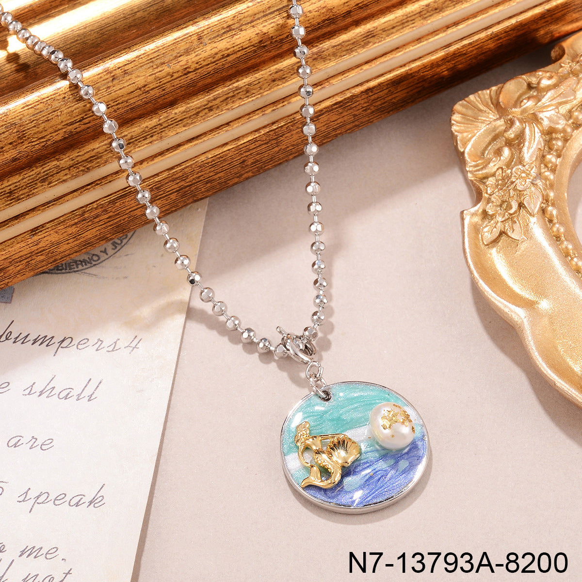 Jardin Monet Pearl Necklace Pendant Female French Autumn And Winter Sweater