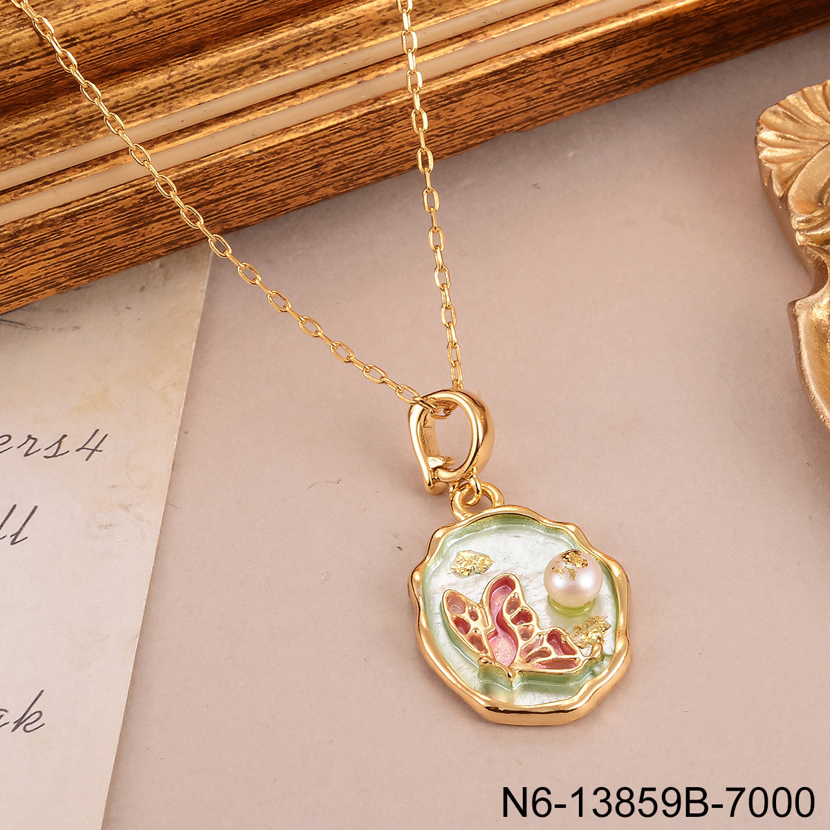 Jardin Monet Pearl Necklace Pendant Female French Autumn And Winter Sweater