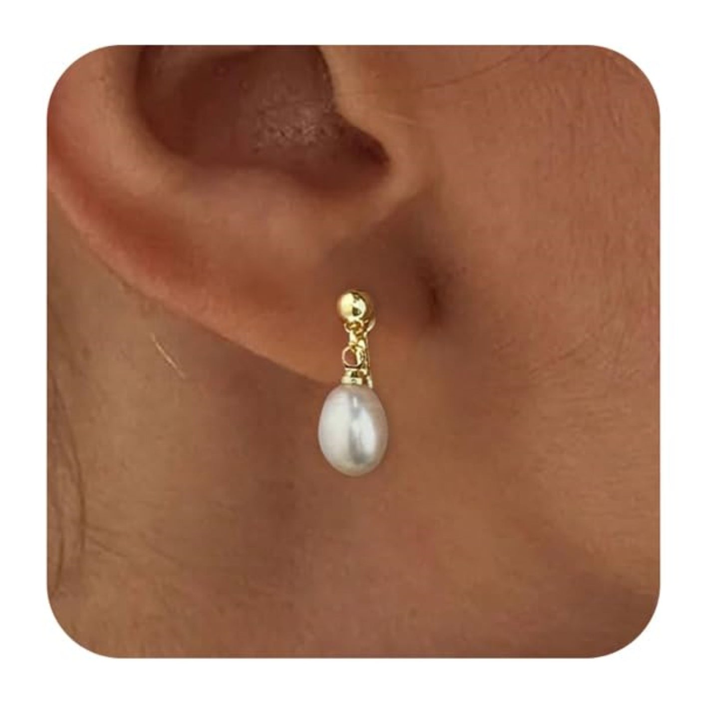 Real Gold Brass Electroplating France Vintage Pearl Earrings Suit