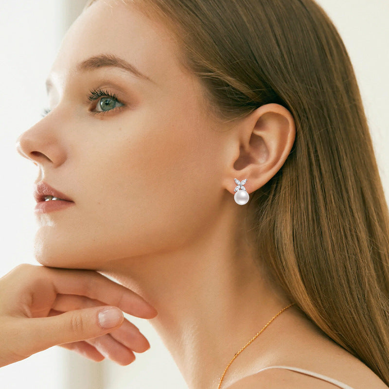 Temperament Wild Natural Freshwater Pearl Ear Studs