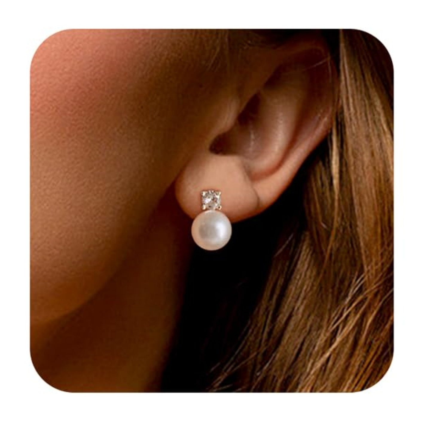 Real Gold Brass Electroplating France Vintage Pearl Earrings Suit